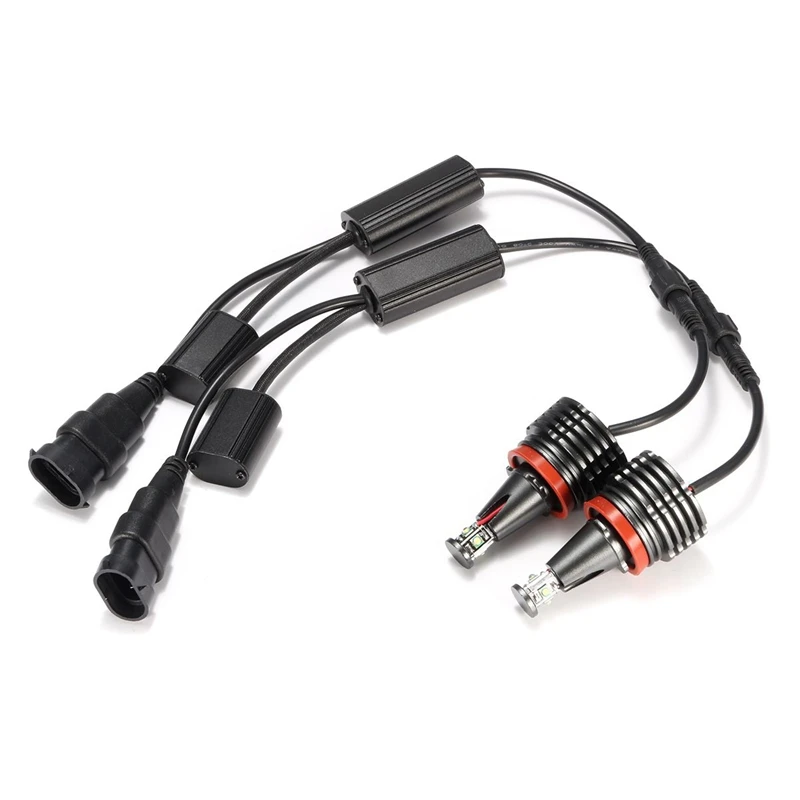 H8 Headlight Bulb 2Pcs 40W 4LED White Angle Eyes LED Marker Ring Light for BMW E60 E63 E64 E70 X5 X6 E82 E87 E89 Z7 E90 | Автомобили и