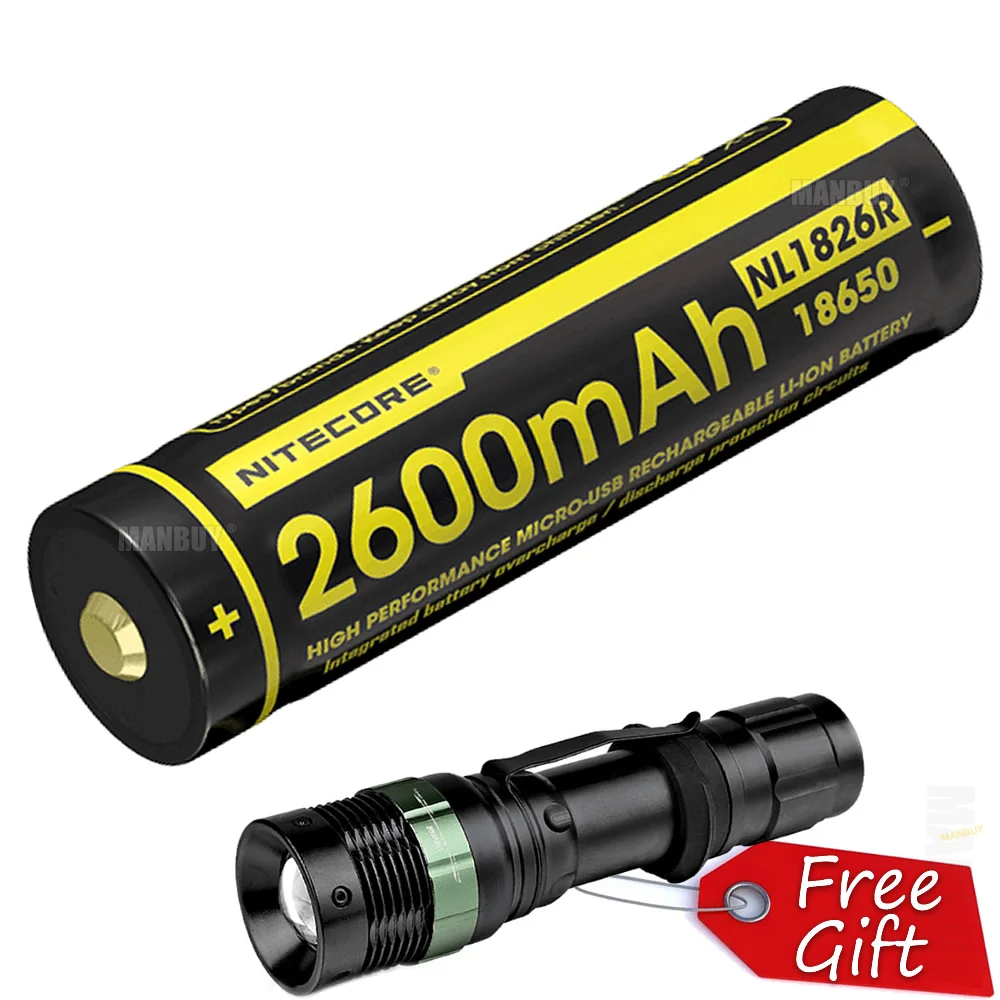 Аккумуляторная литий-ионная батарея NITECORE NL1826R 2600 мАч 3 6 Вт/ч 18650 в | Лампы и
