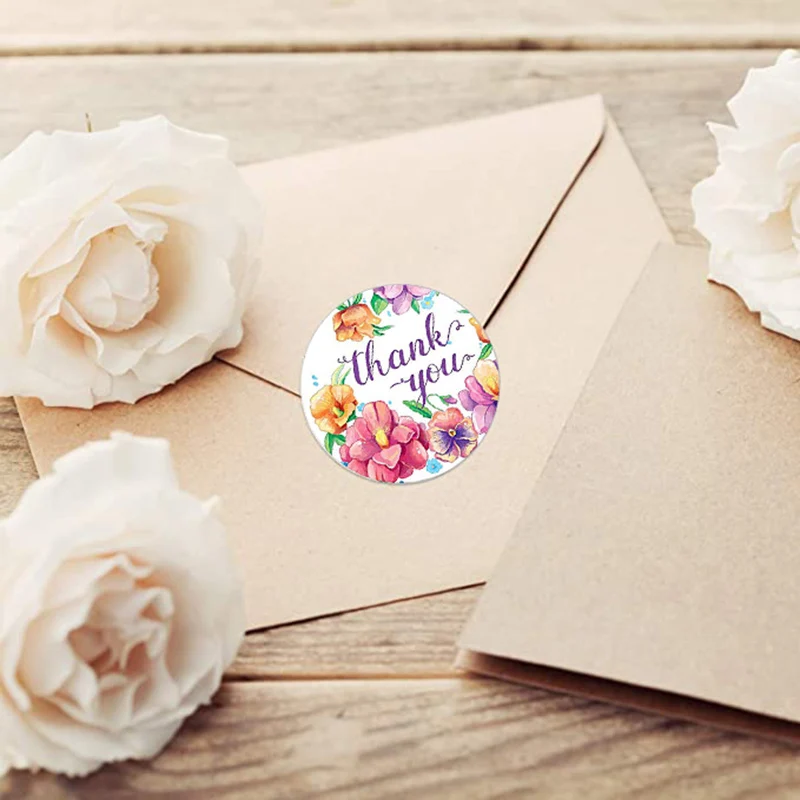 

1.5" Cartoon Paper Label Stickers Thank You Sticker Scrapbooking 500pcs for Children Gift Card Business Packaging Stationery
