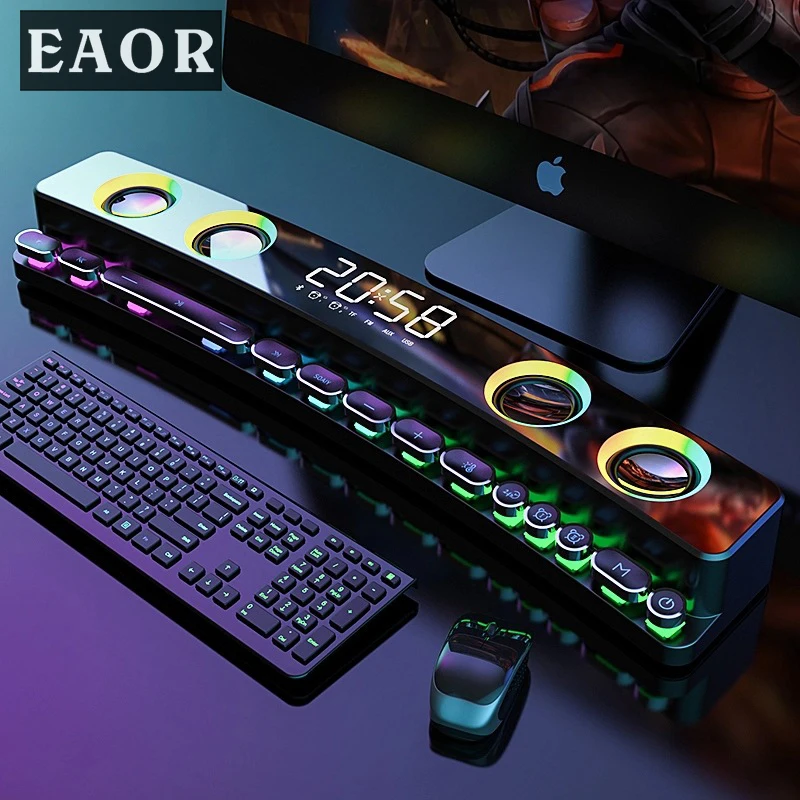 Bluetooth-Колонка EAOR SH39 Беспроводная игровая с двумя диафрагмами и часами |