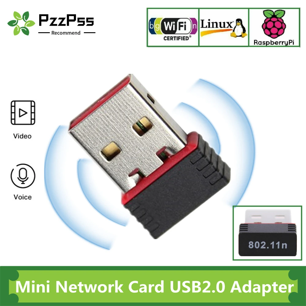 PzzPss мини Сетевая карта USB 2 0 Wi Fi Беспроводной адаптер LAN Карта 150 Мбит/с 802 11 ngb RTL8188EU