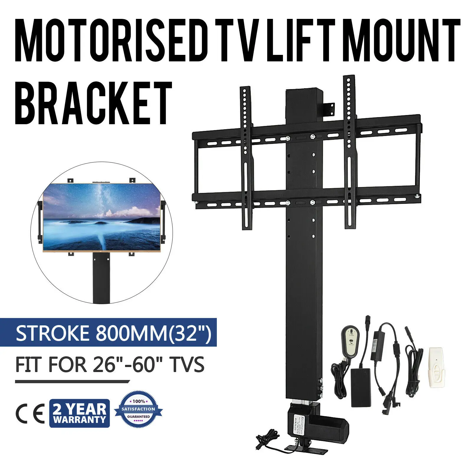 

80kg Da 81-152cm TV LED LCD Motorizzato Con Supporto TV Sollevamento Tempi Staffa Per Risparmiare Spazio Con Telecomando 220V