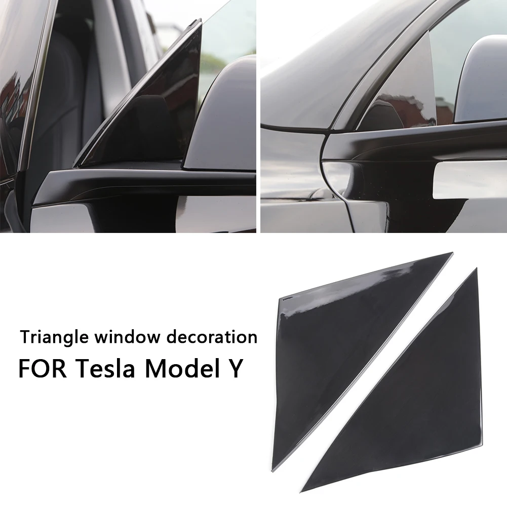 

АБС-пластик, треугольное окно, подходит для Tesla Model Y, переднее и заднее зеркало заднего вида, вентиляционное стекло, декоративная крышка