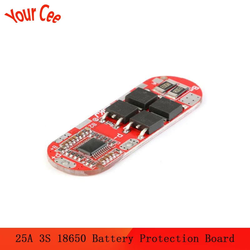 Защитная плата литий ионного аккумулятора 25A 3S 18650 модуль зарядки BMS PCM полимерная