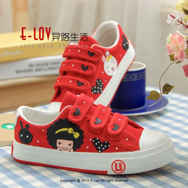 Парусиновая обувь для мальчиков и девочек Расписанные вручную Мультфильмы