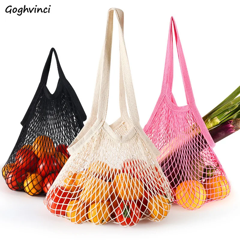 

Mesh Shopping Bags Reusable Portable Large Capacity Fruit Vegetable Storage Handle Package Organizer Net Grocery Bag Totes New