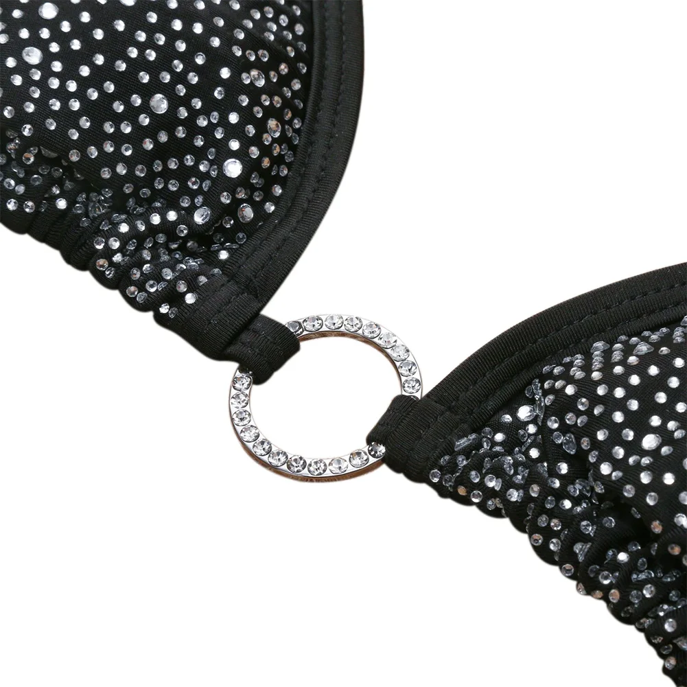 

Women Swimwear Sexy Bling Rhinestone Sequins Diamonds Bikini Set Push Up Padded Bra Thongs Swimsuit Beach Bathing Suit