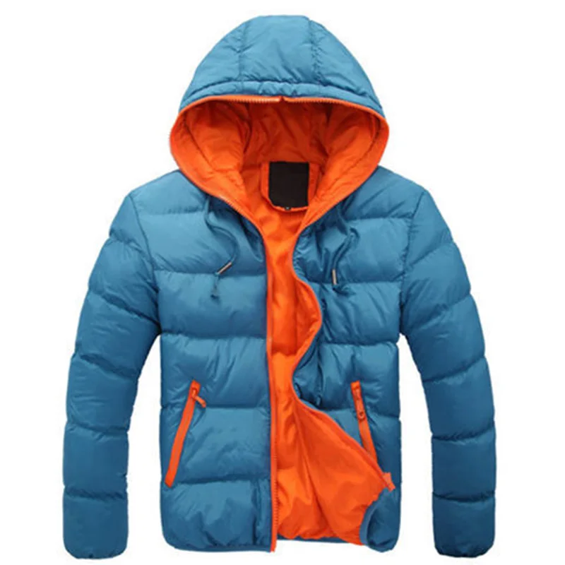 

Padded Slim Warm Jacket Outwear Fashion Winter Hooded Coat Boy Zipper Thick Men