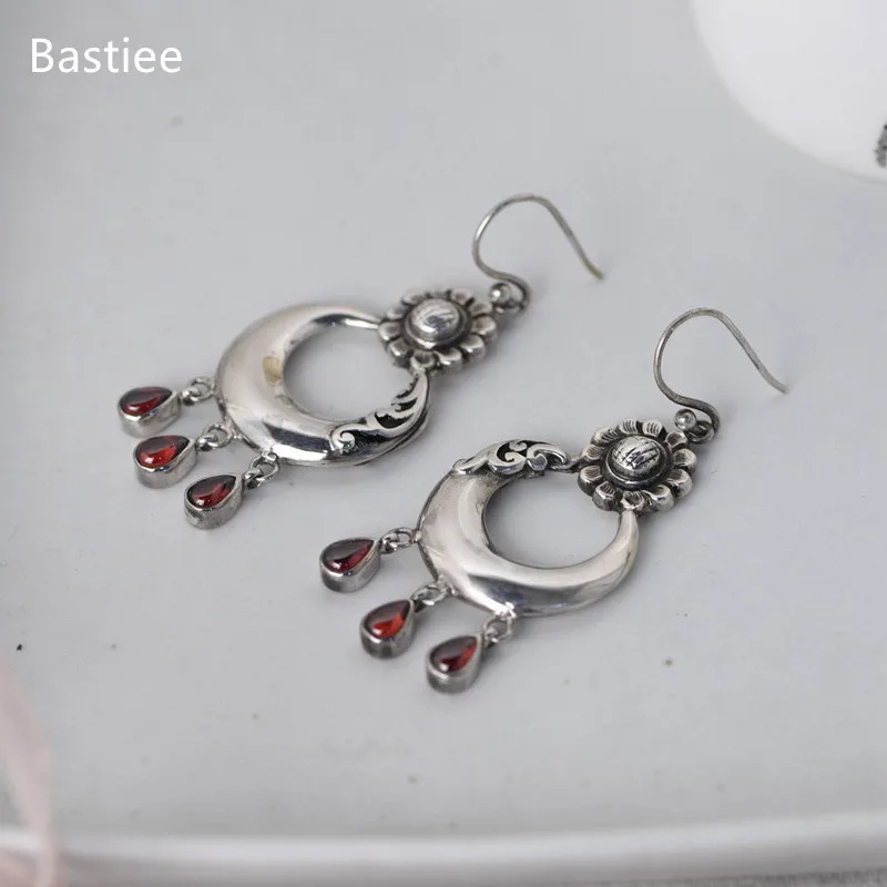 

Bastiee Earings Fashion Jewelry 925 Sterling Silver Earrings Gifts For Women Drop Earrings Vintage Jade Silver