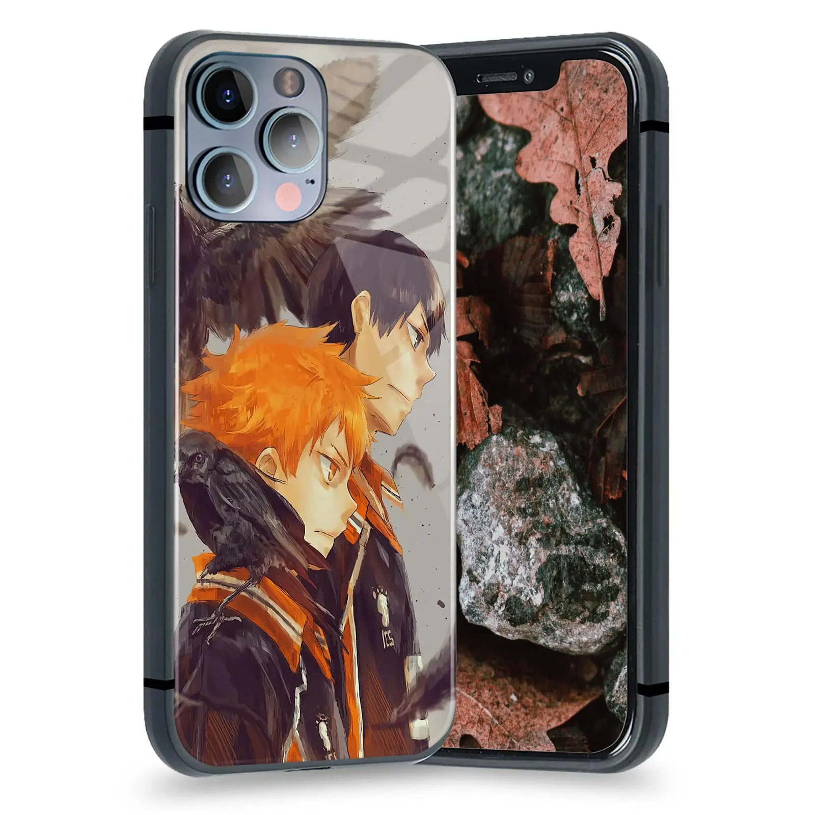 

KageHina Hinata and Kageyama Anime Phone Case for IPhone 13 12 11 Mini Pro XS Max 6s SE X XR 7 8 Plus Cover Soft Glass Shell