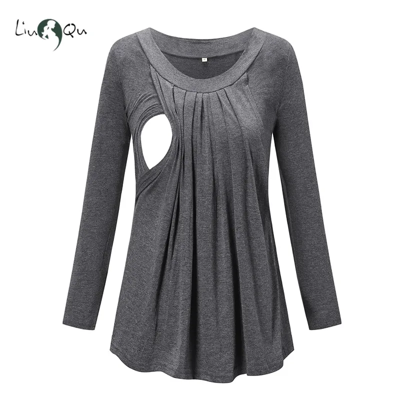 Женская одежда блузки для беременных и кормящих матерей рубашки плиссированные