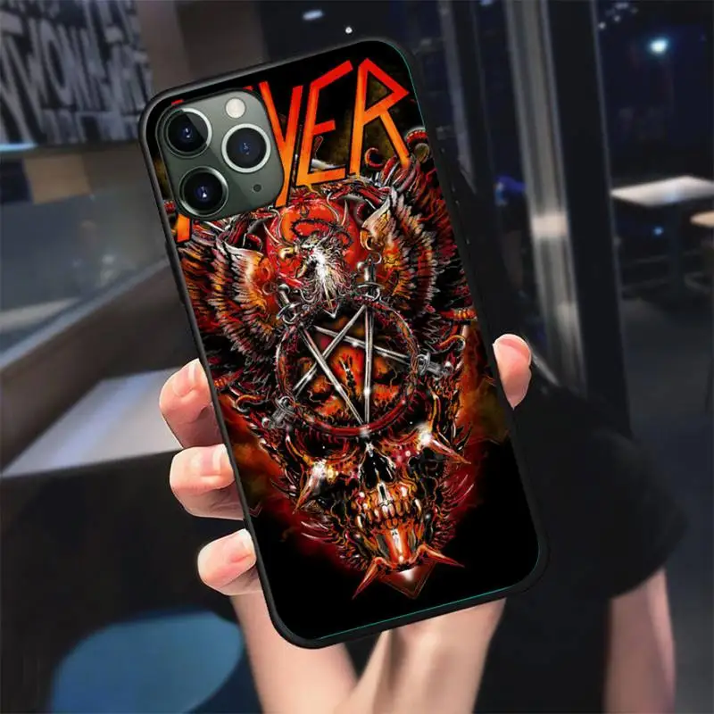 

Slayer Rock Band Trend Etui Painting Phone Case For Black-Iphone 5 5s se 6 6s 7 8 11 12 X Xs Xr Pro Plus Max Mini Cover