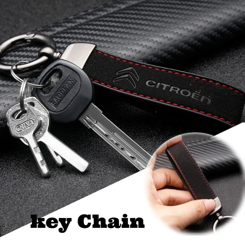 

Fashion Leather Lanyard Car Logo Key Chain Metal Alloy Keyring For Citroen C4 C1 C3 C6 C5 C8 DS C-ELYSEE VTS C4l Accessories