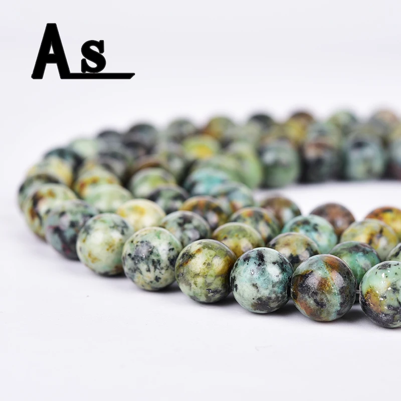 Круглые бусины россыпью Asingeloo из натурального камня 15 5 Дюймов нить 4 6 8 10 мм