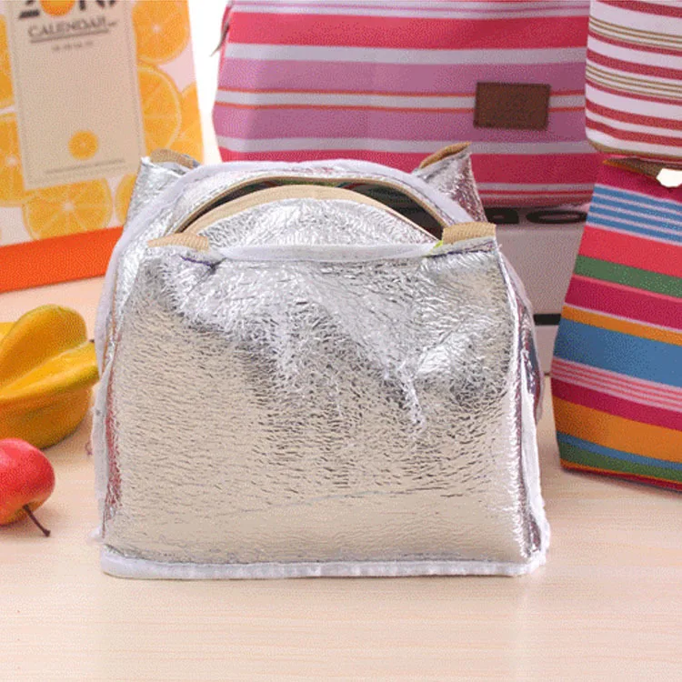 

Women Insulated Lunch Bag Thermal Stripe Cute Tote Bags Cooler Picnic Food Lunch Box Bag For KidGirls Ladies Man Kids