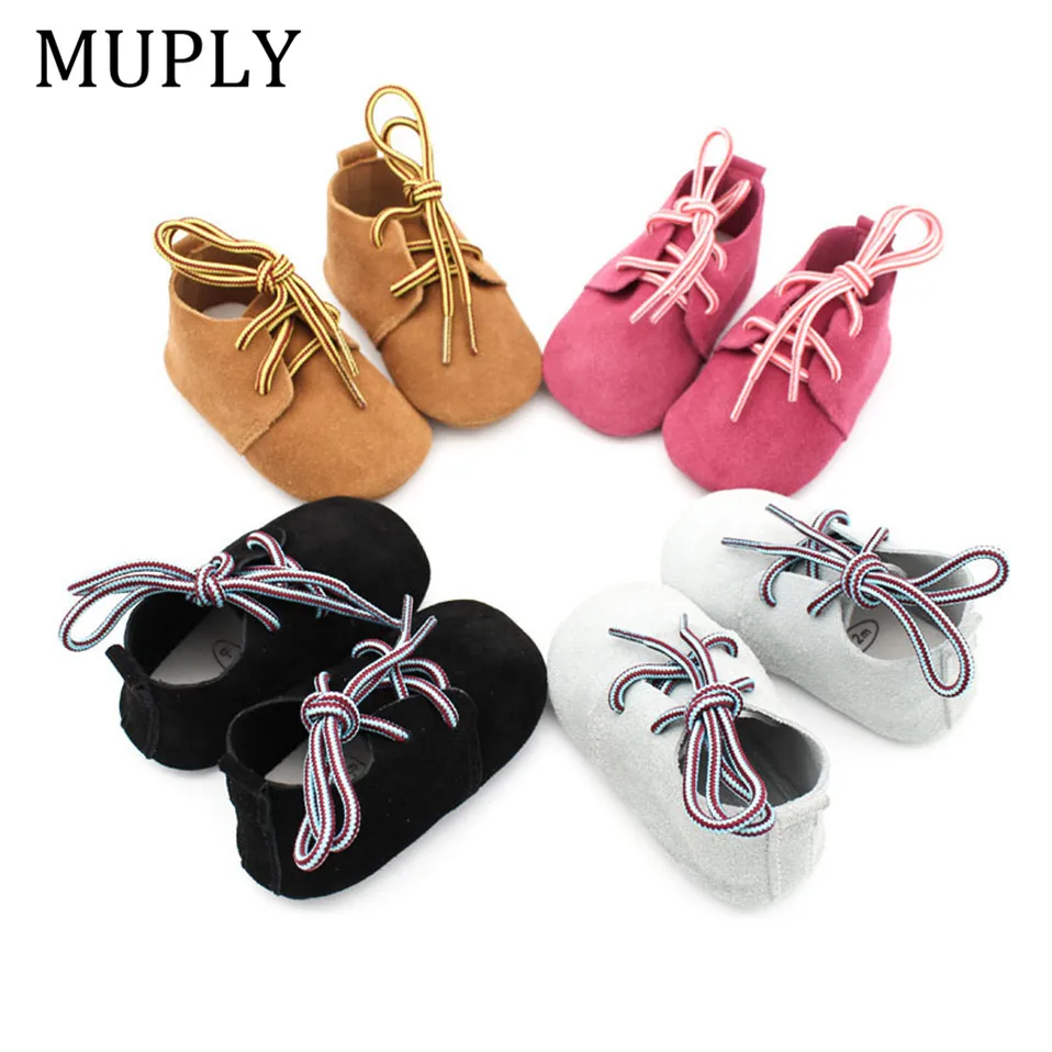 

Genuine Leather Baby Boys Shoes Lace-up Casual Shoes Infant Toddler Bebe Soft Bottom First Walkers Anti-slip SuedeBaby Moccasins