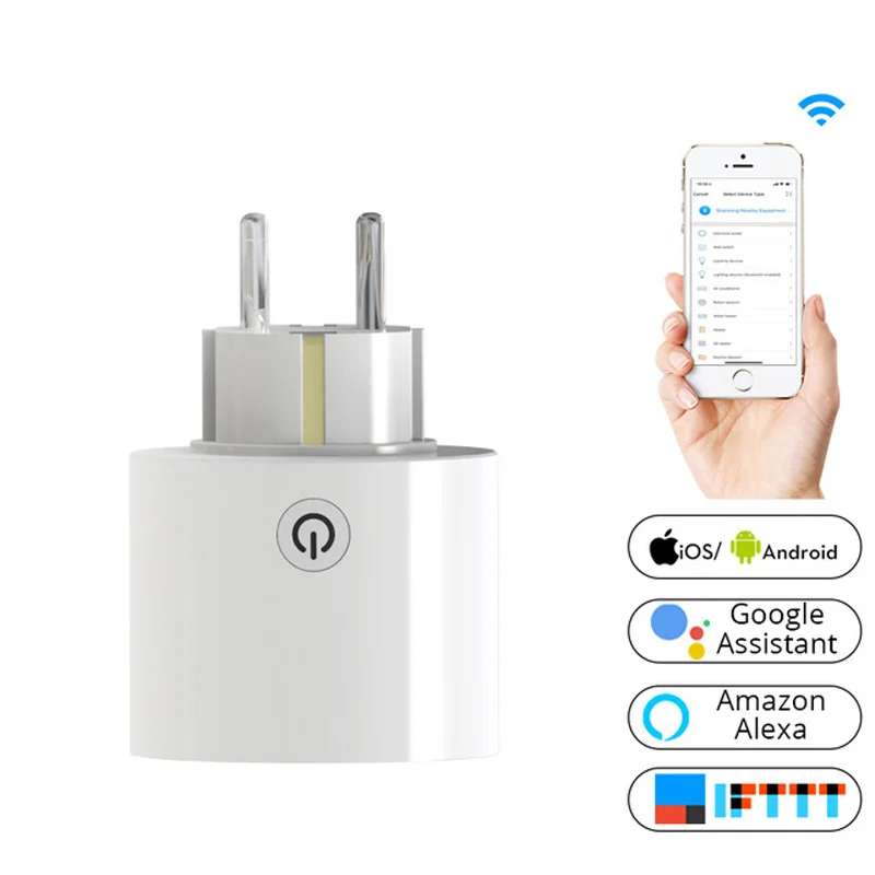 Wifi умная розетка штепсельная вилка универсальная стандарта ЕС работает с Amazon Alexa
