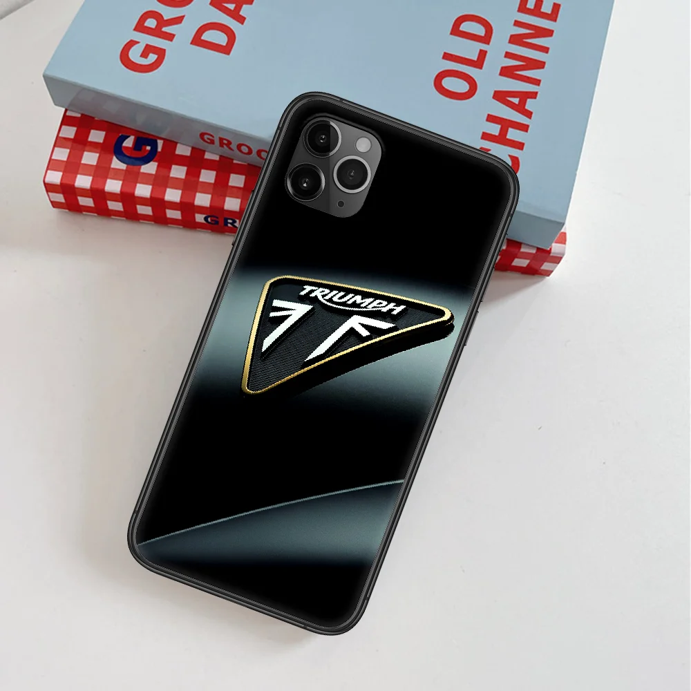 

Triump Fashion Motorcycle Cool Phone Case For IPhone 4 4s 5 5S SE 5C 6 6S 7 8 Plus X XS XR 11 12 Mini Pro Max 2020 black Back