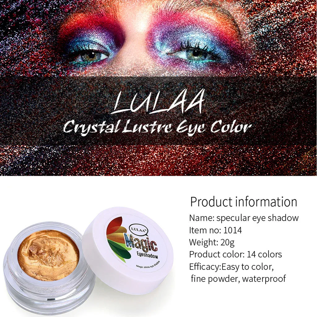 14 Colors Jelly Shimmer Glitter Eyeshadow Cream Highlighter Glow Metallic Chunky Eye Glitter FestivalParty Make Up Palette#YH