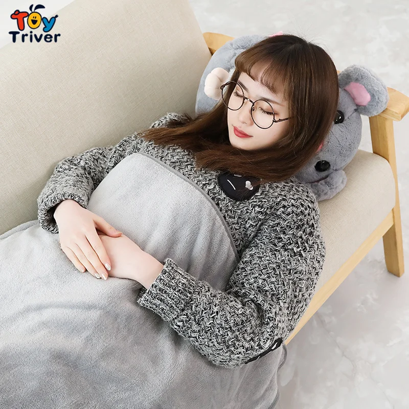 Kawaii Мышь Крыса плюшевые игрушки портативное одеяло Кукла грелка для рук дети