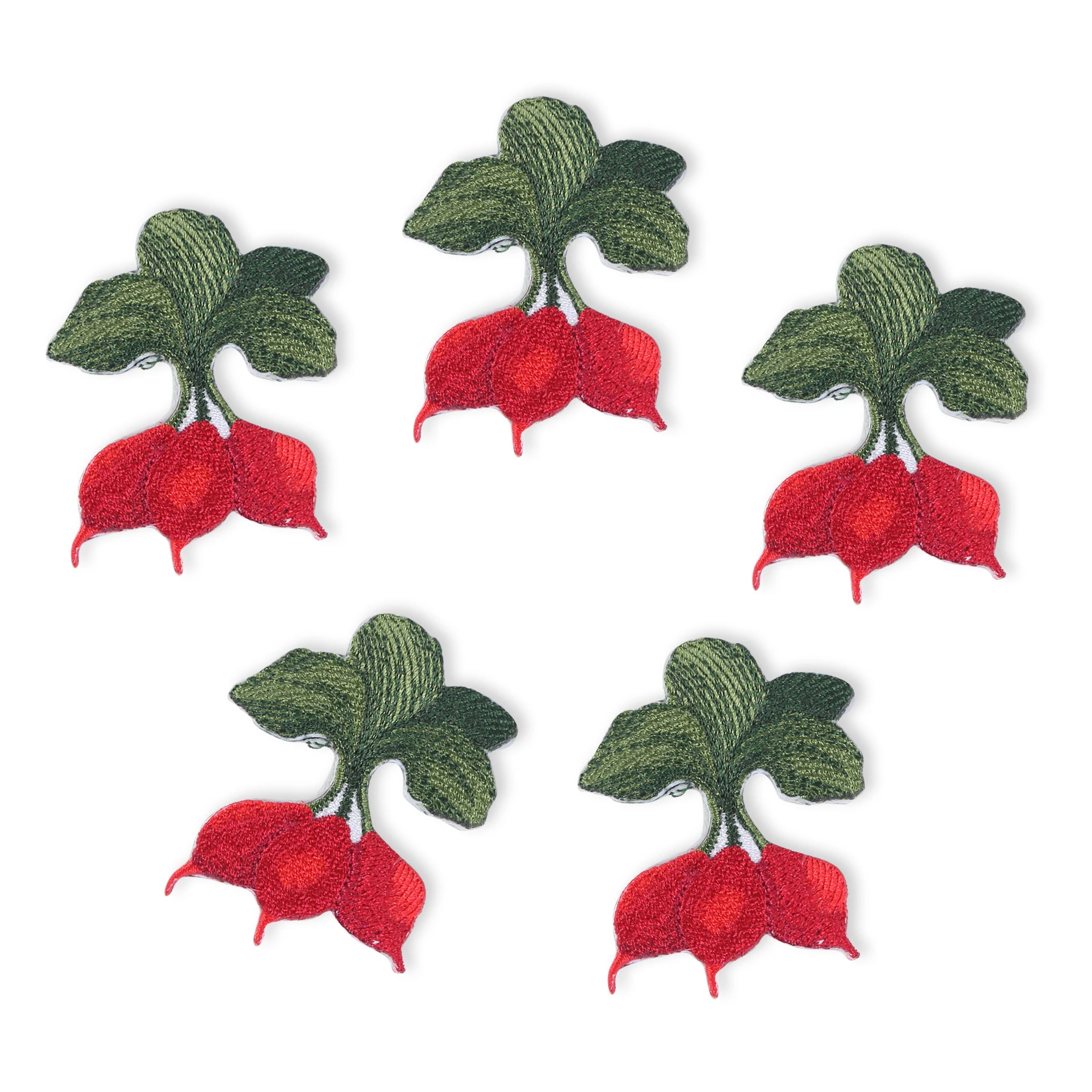 5 шт. Мультяшные редиски нашивки вышивка аппликация Железо на переноске для