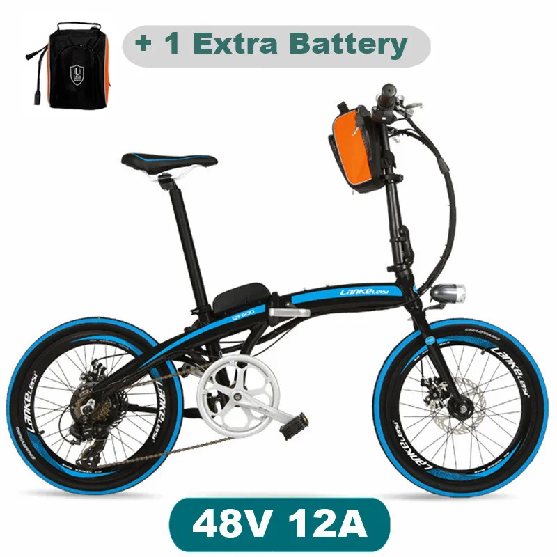 BKBE 48V12APlus QF600 7 Скорость, быстро складывающаяся, 2", 36/48 V, 240 W, электрический велосипед, Алюминий оправа из сплава, супер светильник, складной Педальный, дисковый тормоз - Цвет: BKBE 48V12APlus