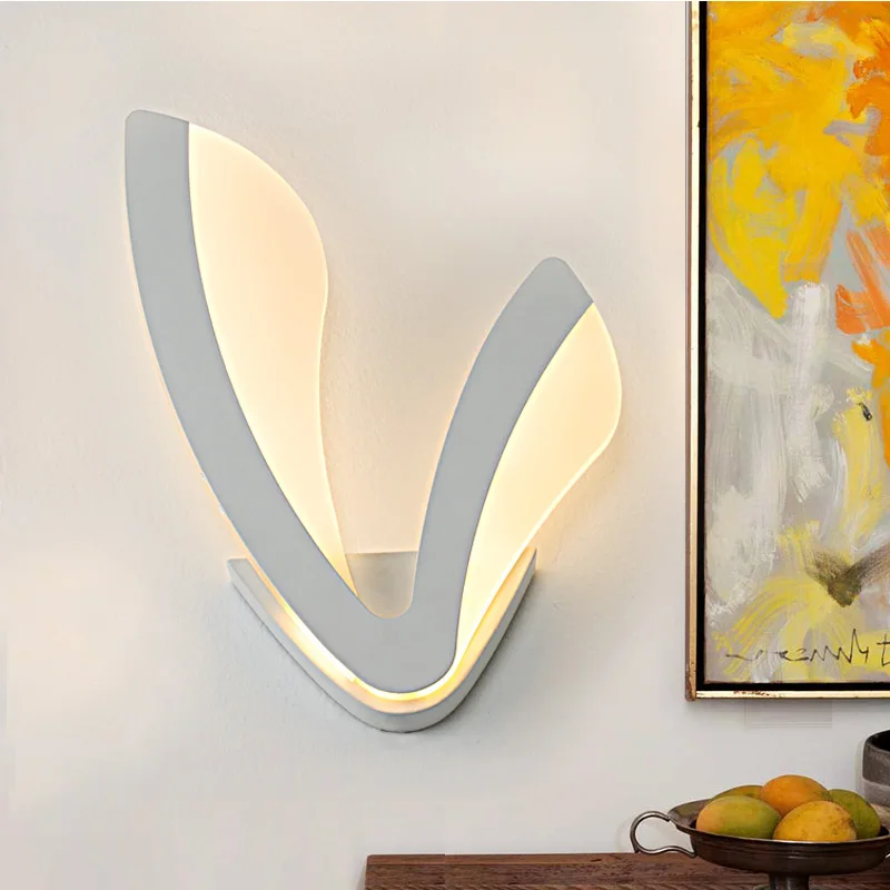 Современный акриловый настенный светильник в форме листа прикроватная тумбочка