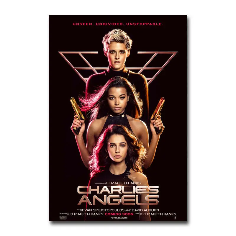 

Charlies Angels 2019 Movie Naomi Scott Elizabeth Banks Wall Sticker Silk Poster Art Light Canvas Home Decoration