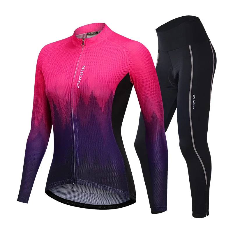 

Женский комплект из джерси и дышащей быстросохнущей спортивной куртки, с длинным рукавом, для велоспорта, бега, фитнеса, 2021
