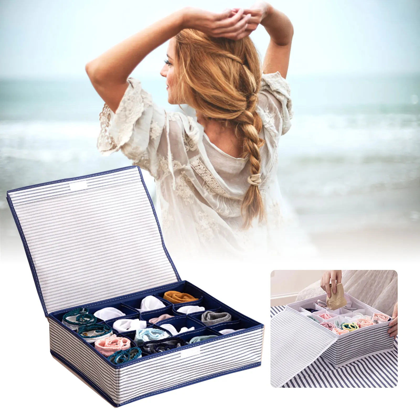 

Underwear Bra Organizer Storage Box Socks Ties Drawer Closet Organizers Boxes For Underwear Scarfs Socks Bra Dropship