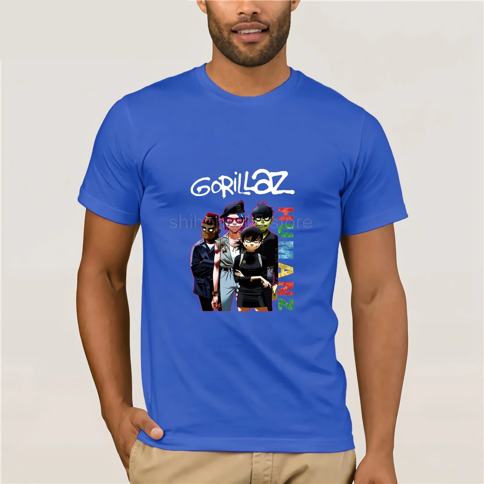 Gorillaz футболка в стиле хип-хоп стильная homme рок-группа chaknoonoodle mrdoc Russel Camiseta | Мужская