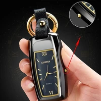 new watch lighter keychain small flashlight multi function usb charging windproof cigarette electronic s