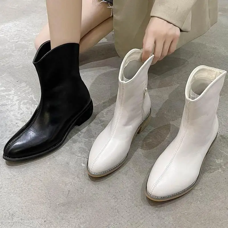 

Women Boots Fashion Autumn Female Square Heels Shoes Ladies British Style Ankle Med Ytmtloy Round Toe Botines De Mujer Sexy