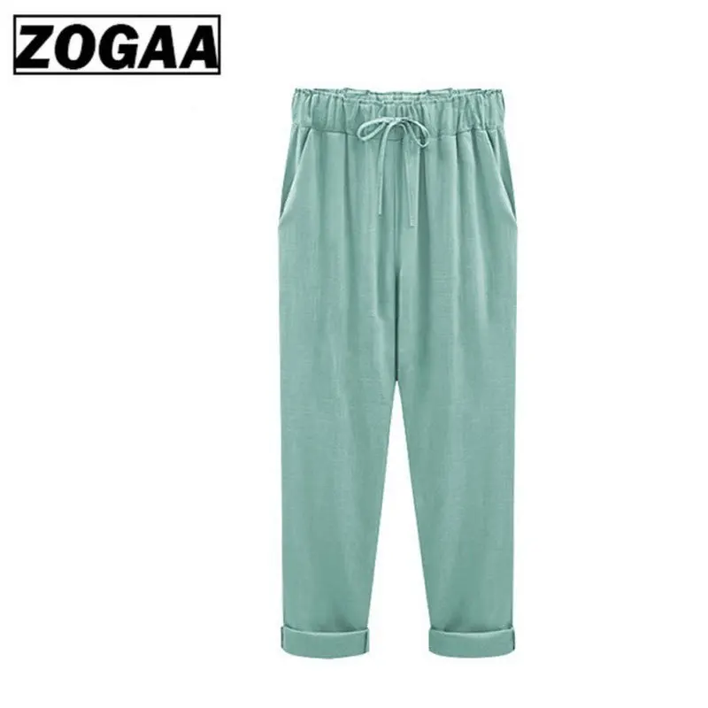 Женские повседневные штаны свободные штаны-шаровары из льна и хлопка с карманами