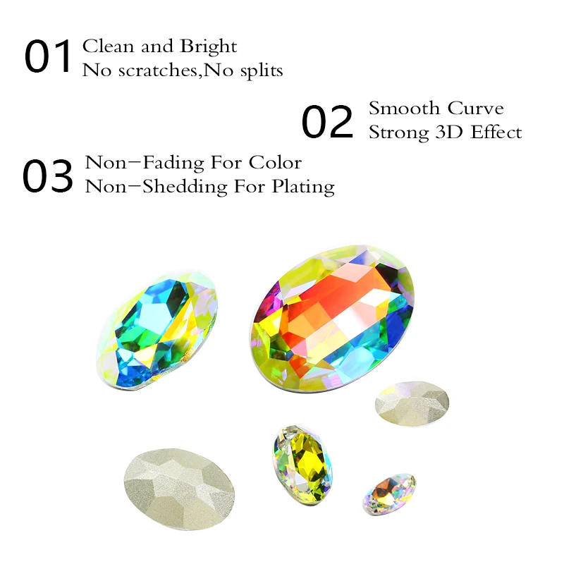 5 шт. овальной формы для головы украшенные камнями и с украшением в виде