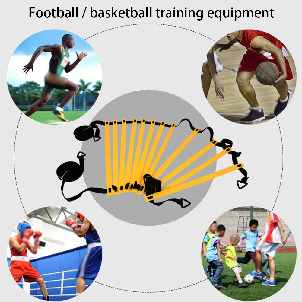 

Agility Ladder Training Set Speed Practice With 5 Cones Sports Equipment Fitness For Soccer Resistance Parachute Athletes