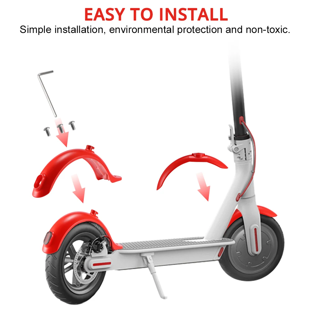 

Electric Scooter Mud Fender Kit for Xiaomi M365 Pro Durable Anti-Wear Front Rear Mud Fender Guard Mudguard Scooter Accessories