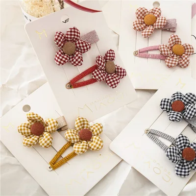 2 шт. детская заколка для волос ручной работы с цветами девочек Шпилька