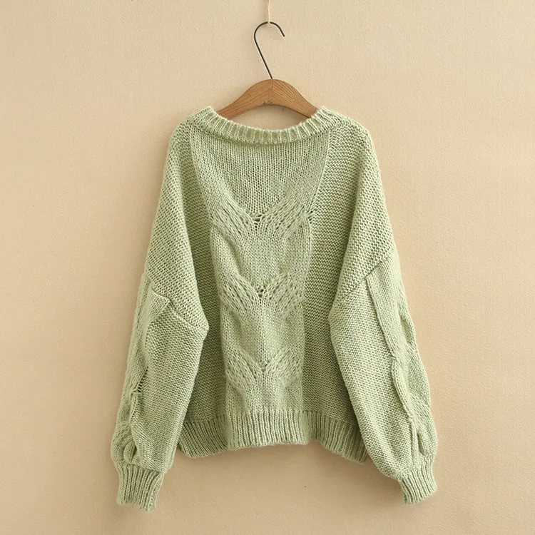 Plus Size Casual Sweaters 2019 Autumn Women Fashion Loose Long Sleeve Knitting Mohair Pullovers A0-254 | Женская одежда