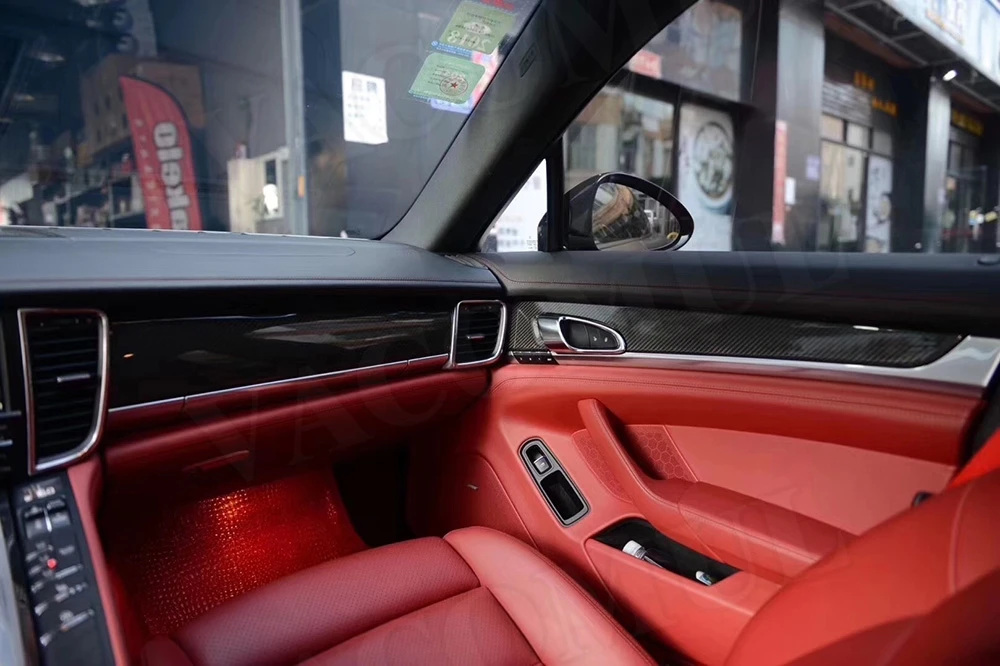 14 шт./компл. сухой углеродного волокна автомобиля внутренней отделки приборной