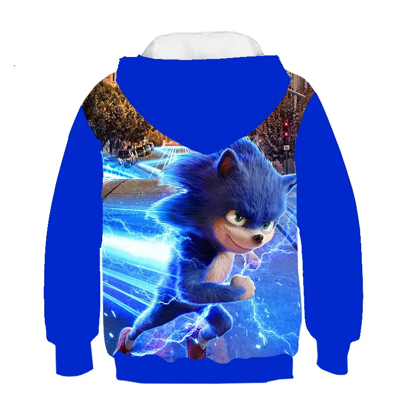 

2021 Boys and Girls Sonic Children's Hoodie 3D Cartoon Sweatshirt Spring Autumn Hoodie Kids Sports Suitable for 4 Years 9-14 Yea