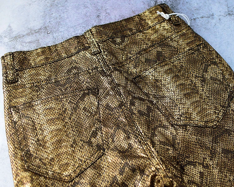 Женские брюки LOGAMI из искусственной кожи пикантные карандаш со змеиным