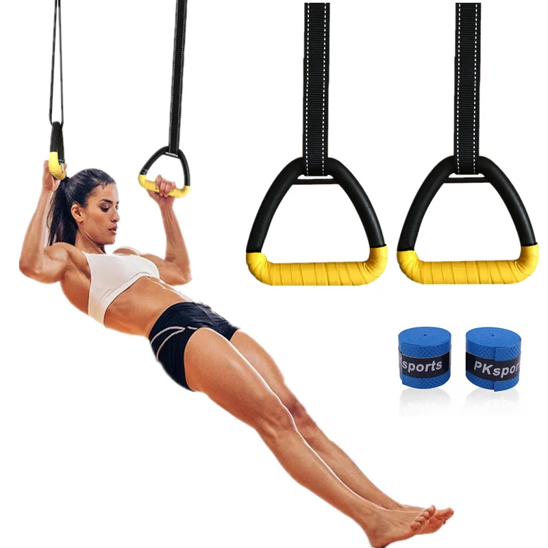 

Gymnastics Rings With Adjustable Straps For Adult Child Full Body Strength Training Pull Ups Fitness Exercise Crossfit Workout