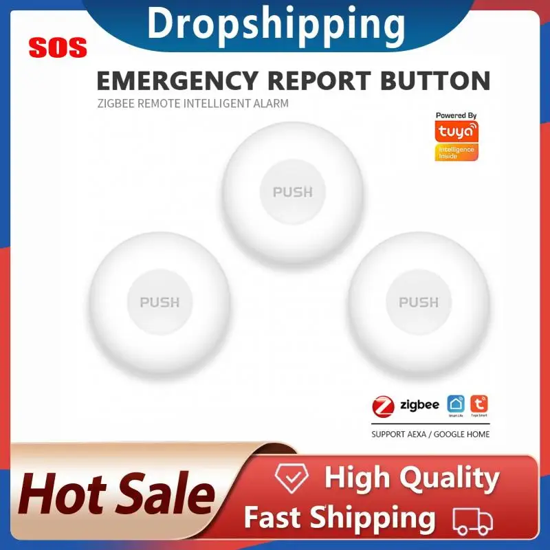 

TUYA ZigBee SOS Button Smart Wireless Sensor Alarm Elderly Alarm Waterproof Emergency Help Alarm Switch Work Emergency Button