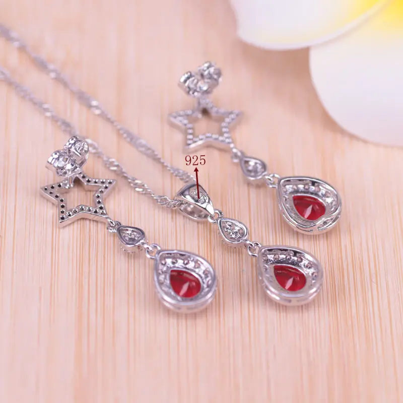 Risenj Китай цвет удачи красный камень звезда и капля воды костюм комплект