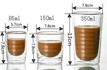 Кофеварка Nespresso 2 шт./лот стеклянная чашка с двойными стенками кружки для напитков