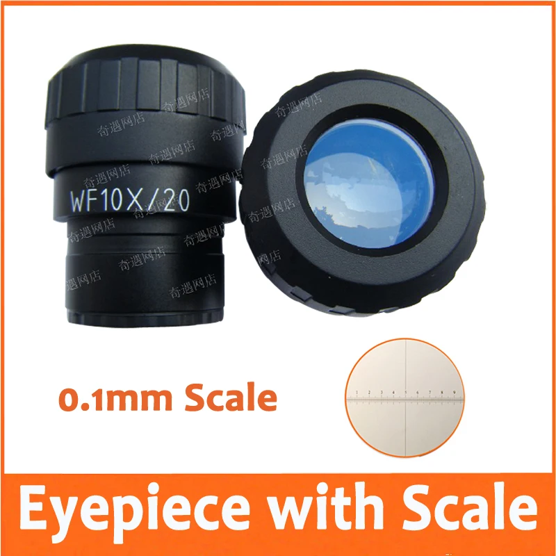 

1PC WF10X/20mm Adjustable Zoom Wide Angle Eyepiece Lens for Stereo Microscope with Mounting Size 30mm and Reading Scale 0.1MM
