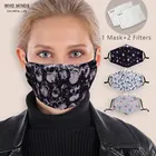 Хэллоуин перекрещенных костей многоразовая маска для полости рта моющиеся с регулируемыми бретелями уход за кожей лица маска с фильтром PM2.5 человек Для женщин против пыли маска