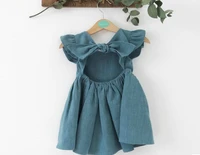 adorable kids bowknot bubble skirt lovely linen dress for girls soft and comfortable newborn baby dress pretty princess dress