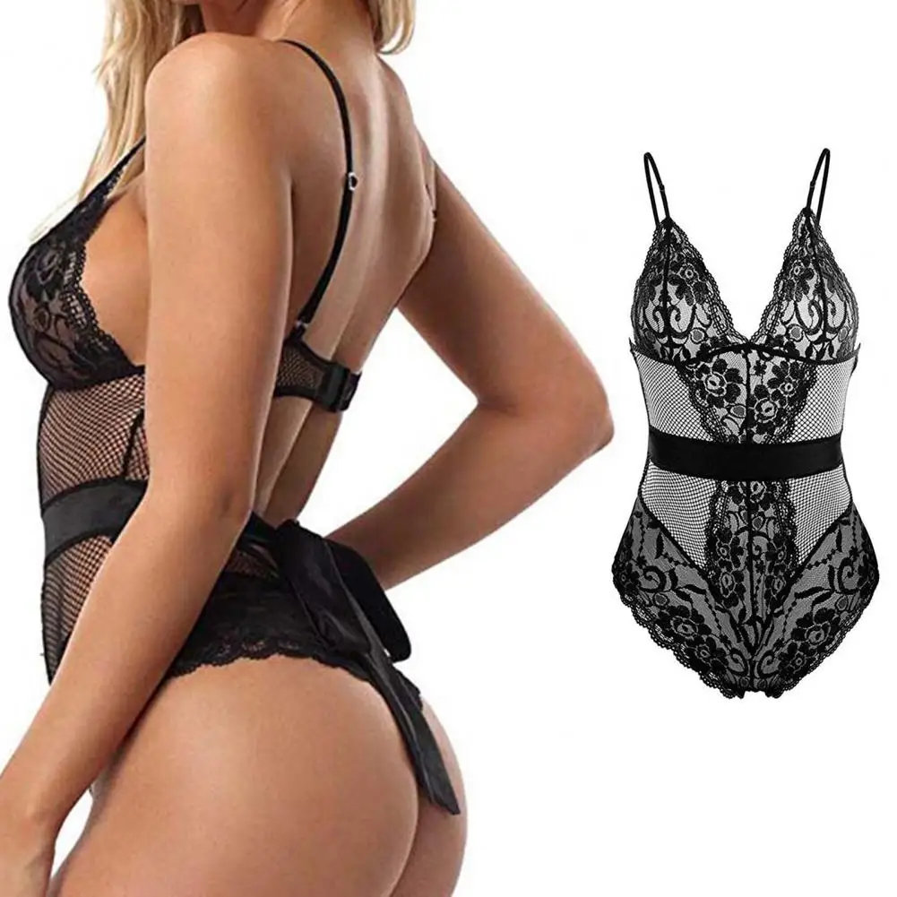 Сексуальная ночная рубашка Для Женщин Прозрачное нижнее белье с глубоким v